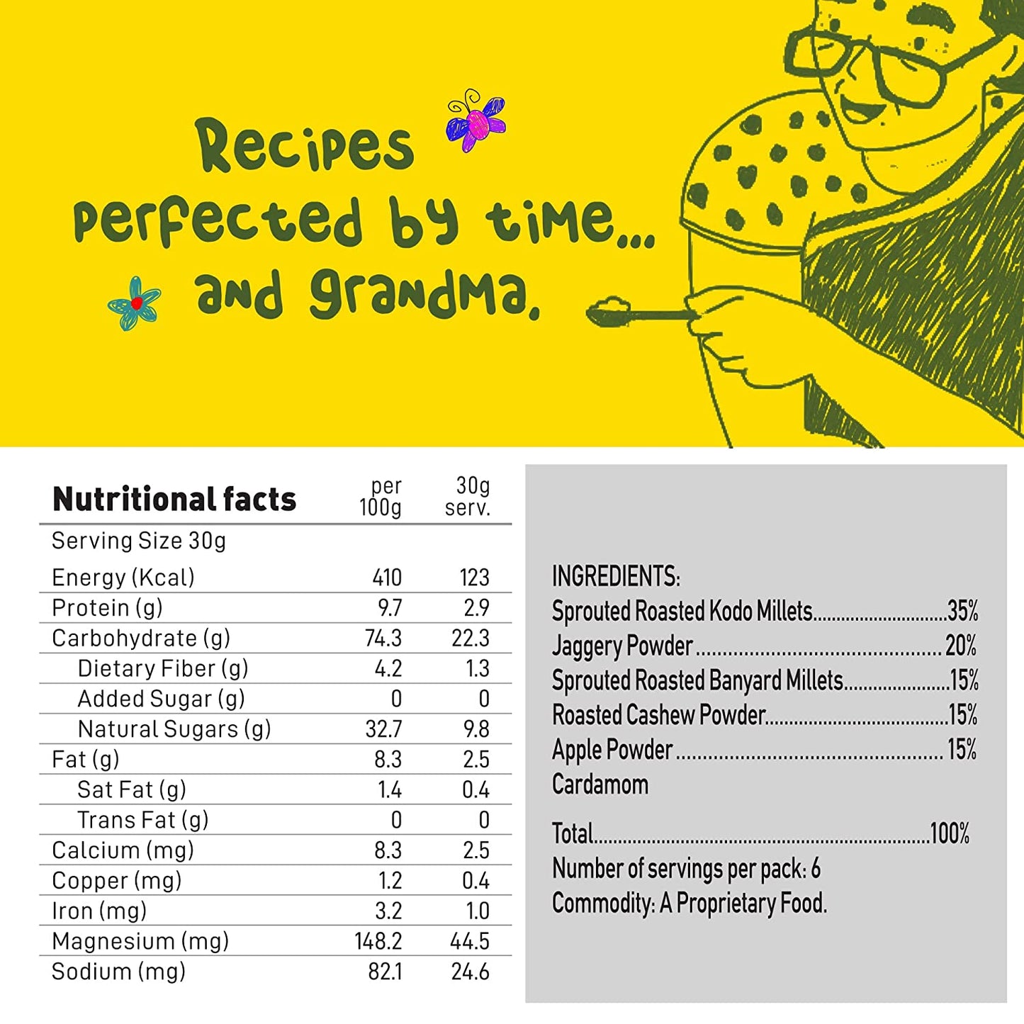 Yogabar Baby Cereal Mix | Millets, Cashew and Apple Porridge - (200gm)