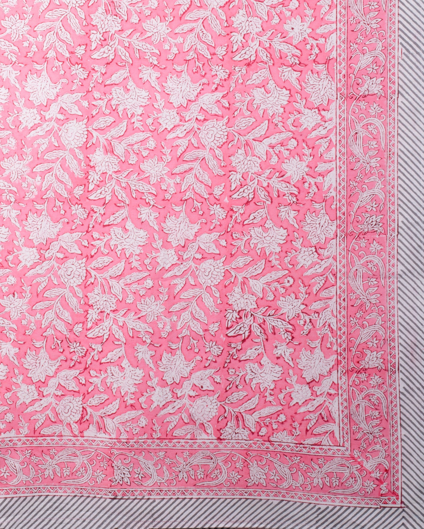 Gulaabi Block Print Bedsheet