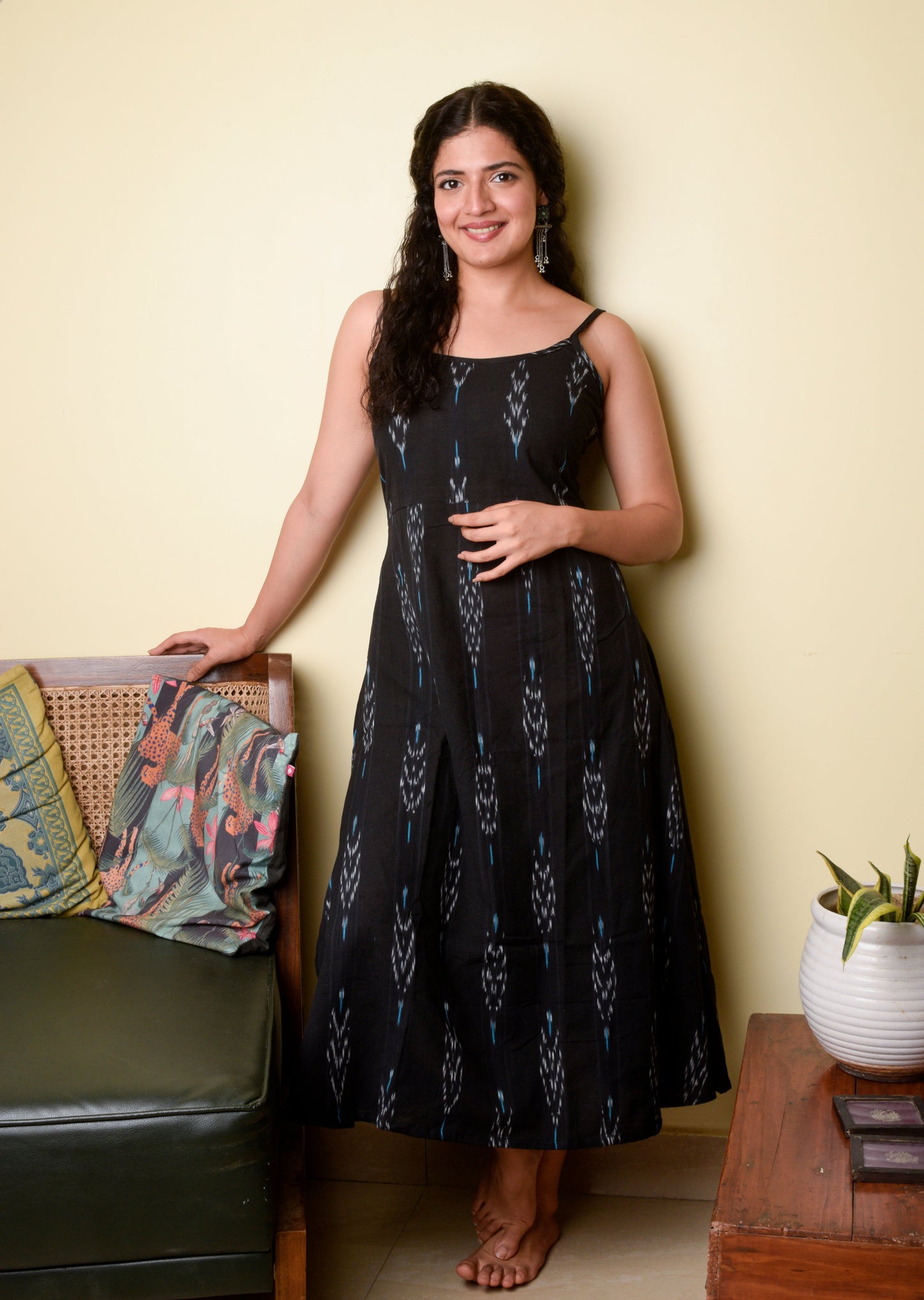 Black Slip Ikat dress