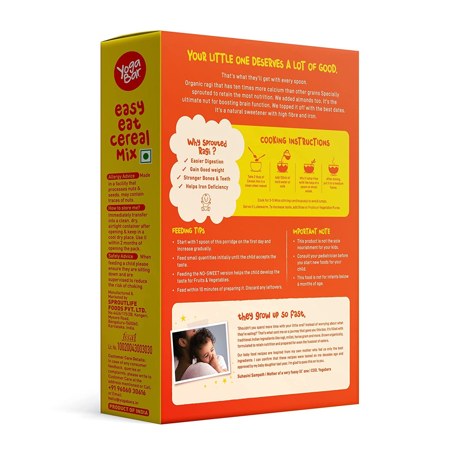 Yogabar Baby Cereal Mix | Sprouted Ragi Almond Porridge - (200g)