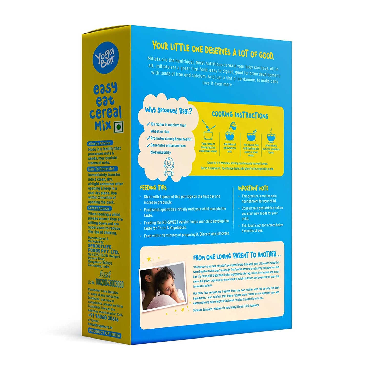 Yogabar Baby Cereal Mix | Organic Sprouted Ragi Porridge - (200g)