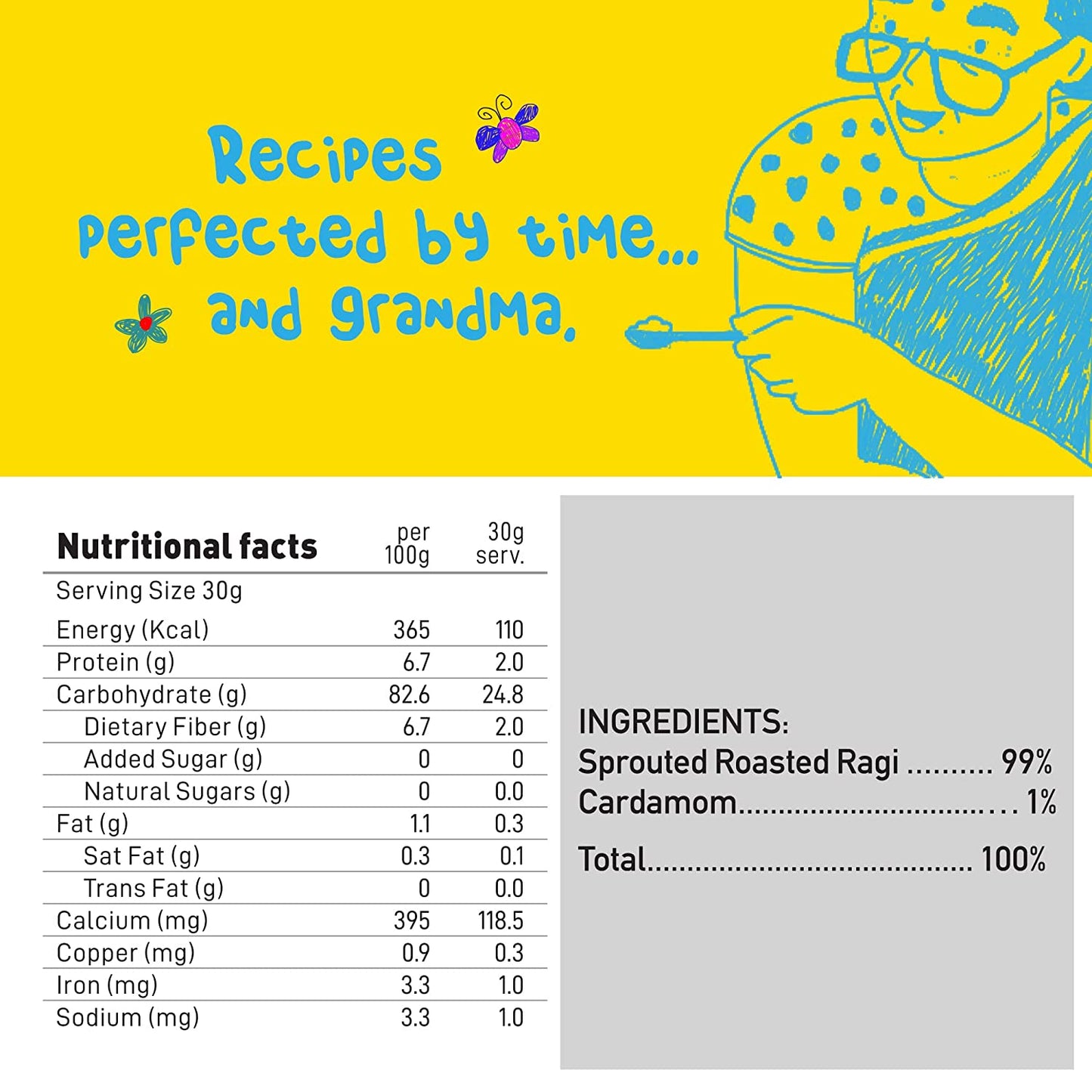 Yogabar Baby Cereal Mix | Organic Sprouted Ragi Porridge - (200g)