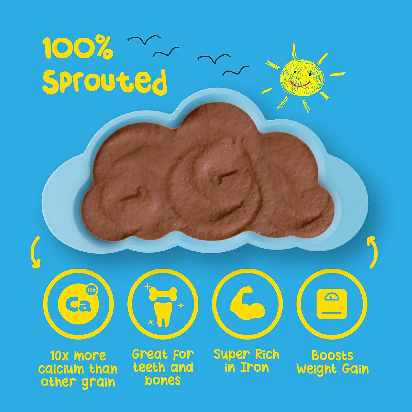 Yogabar Baby Cereal Mix | Organic Sprouted Ragi Porridge - (200g)