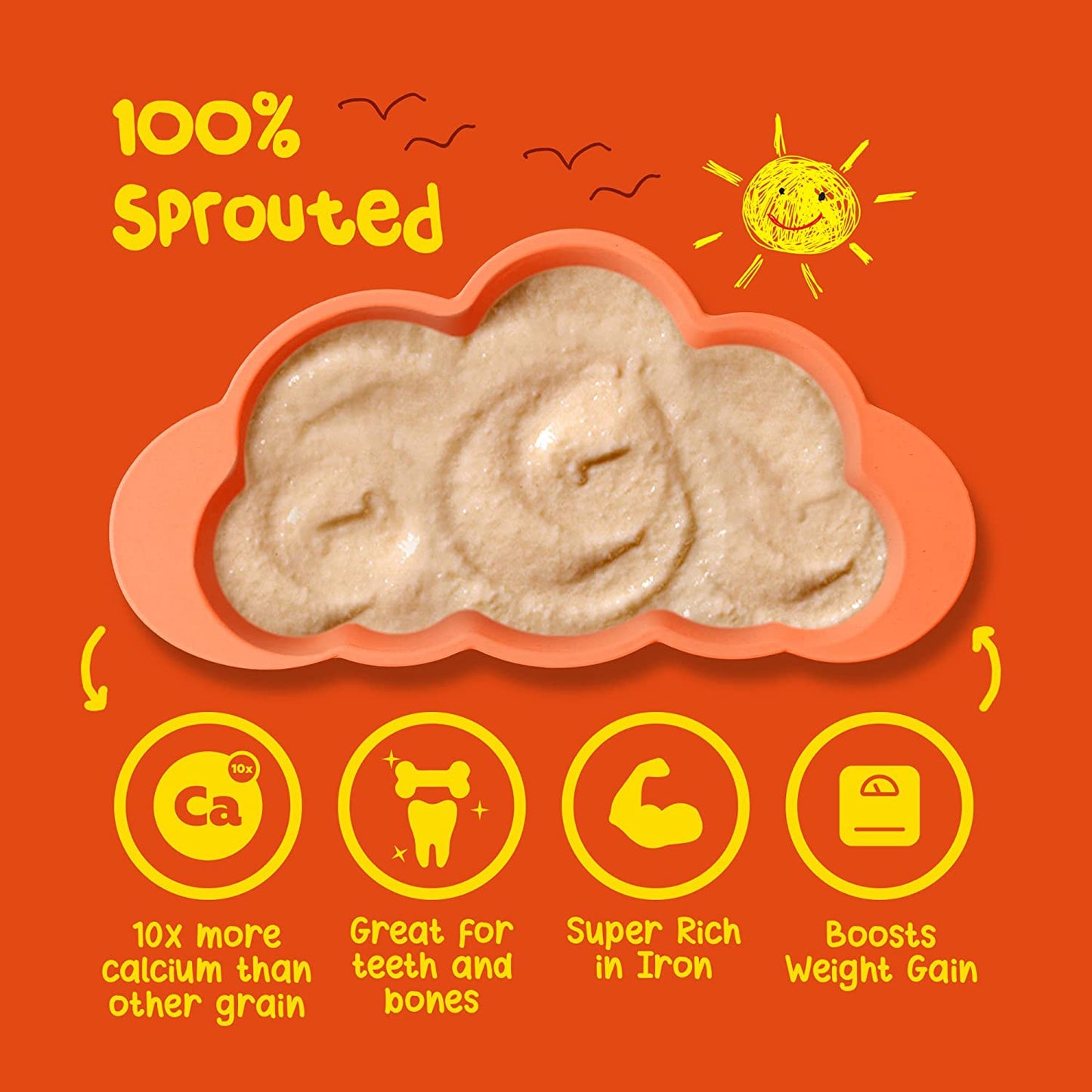 Yogabar Baby Cereal Mix | Sprouted Ragi Almond Porridge - (200g)