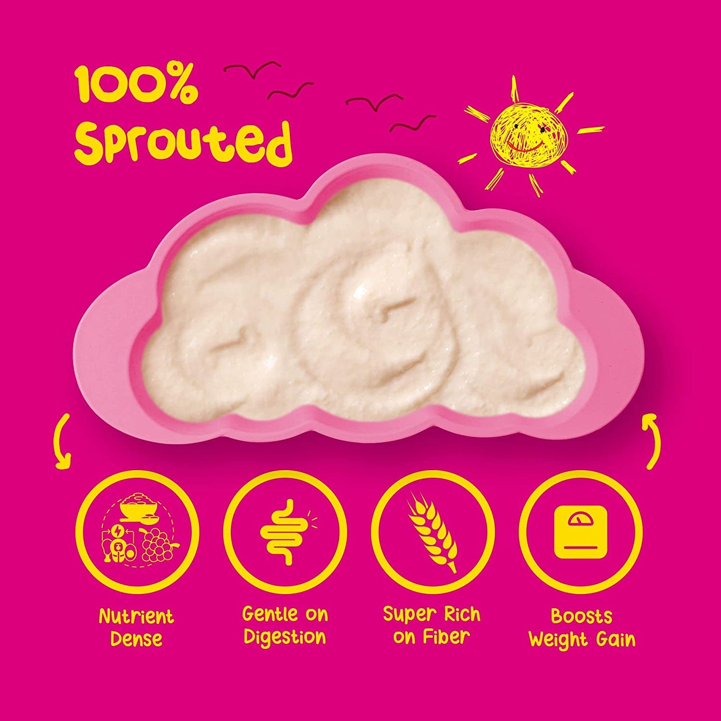 Yogabar Baby Cereal Mix | Mixed Millets Almond Porridge (200g)