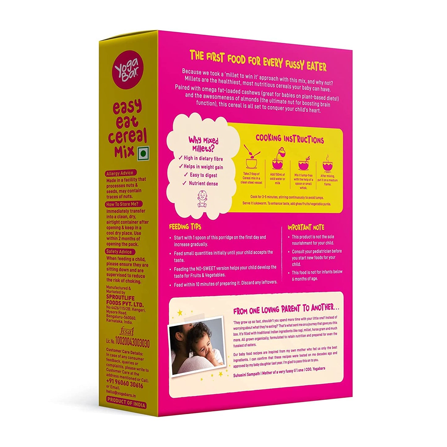 Yogabar Baby Cereal Mix | Mixed Millets Almond Porridge (200g)