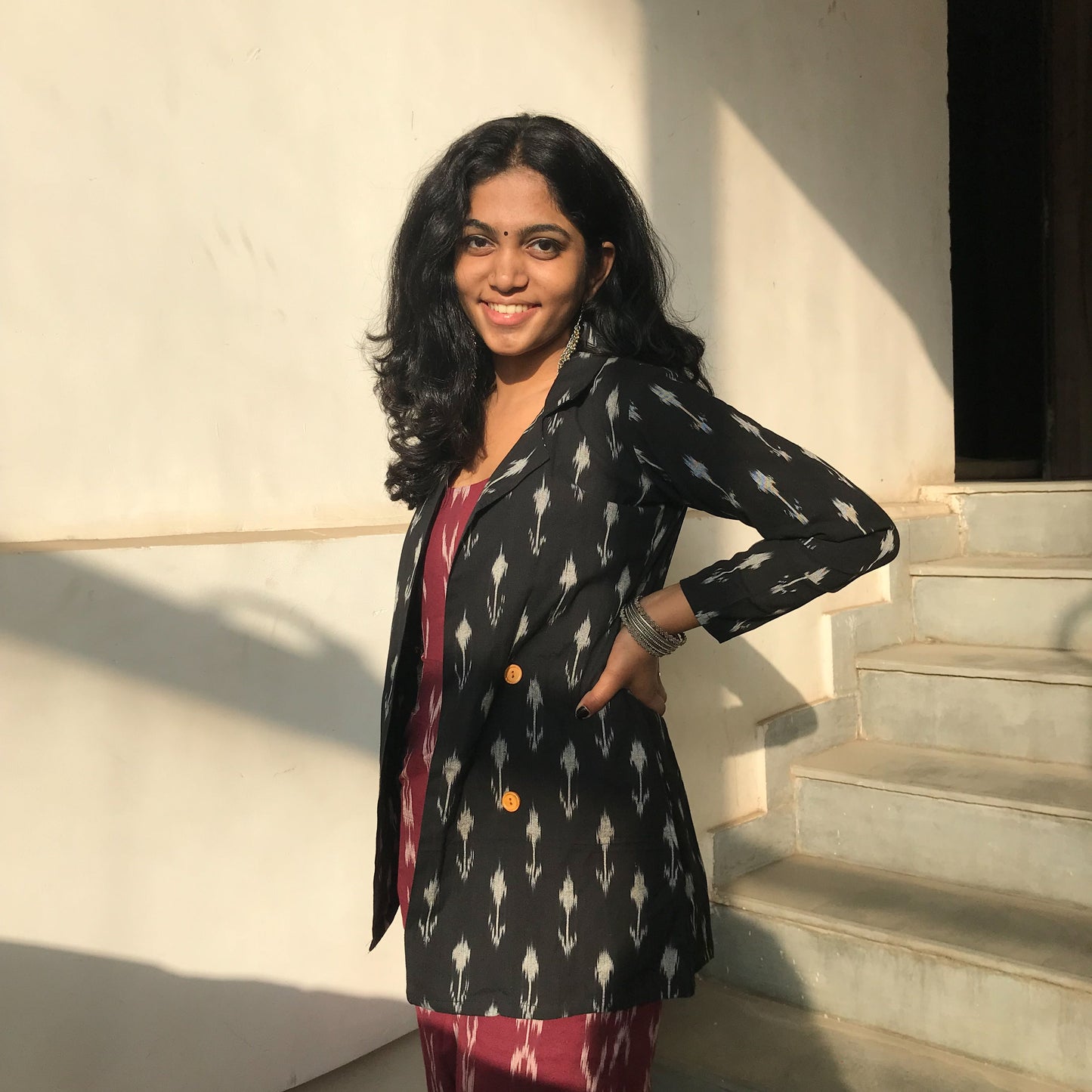 Black winter Ikat Jacket