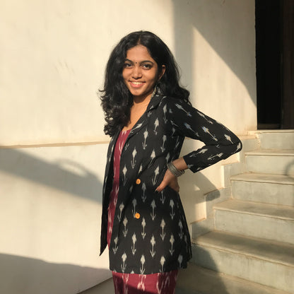 Black winter Ikat Jacket