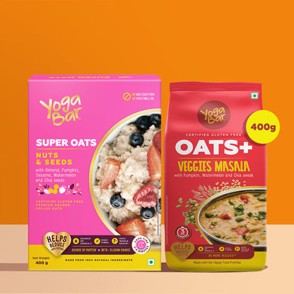 Combo of - Nuts & Seeds Oats & Veggie Masala Oats