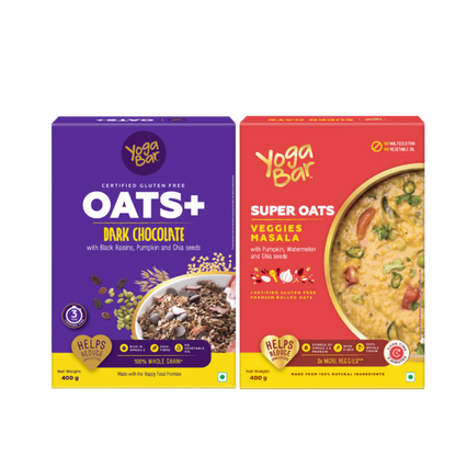Combo of Dark Chocolate Oats 400g & Veggie Masala Oats 400g
