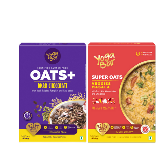Combo of Dark Chocolate Oats 400g & Veggie Masala Oats 400g