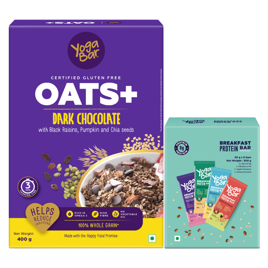 Combo of Breakfast Bars Variety Pack & Dark Chocolate Oats 400g