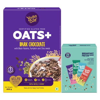 Combo of Breakfast Bars Variety Pack & Dark Chocolate Oats 400g