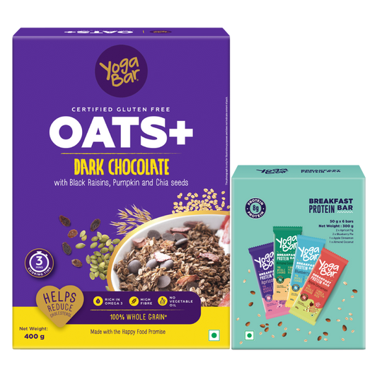 Combo of Breakfast Bars Variety Pack & Dark Chocolate Oats 400g