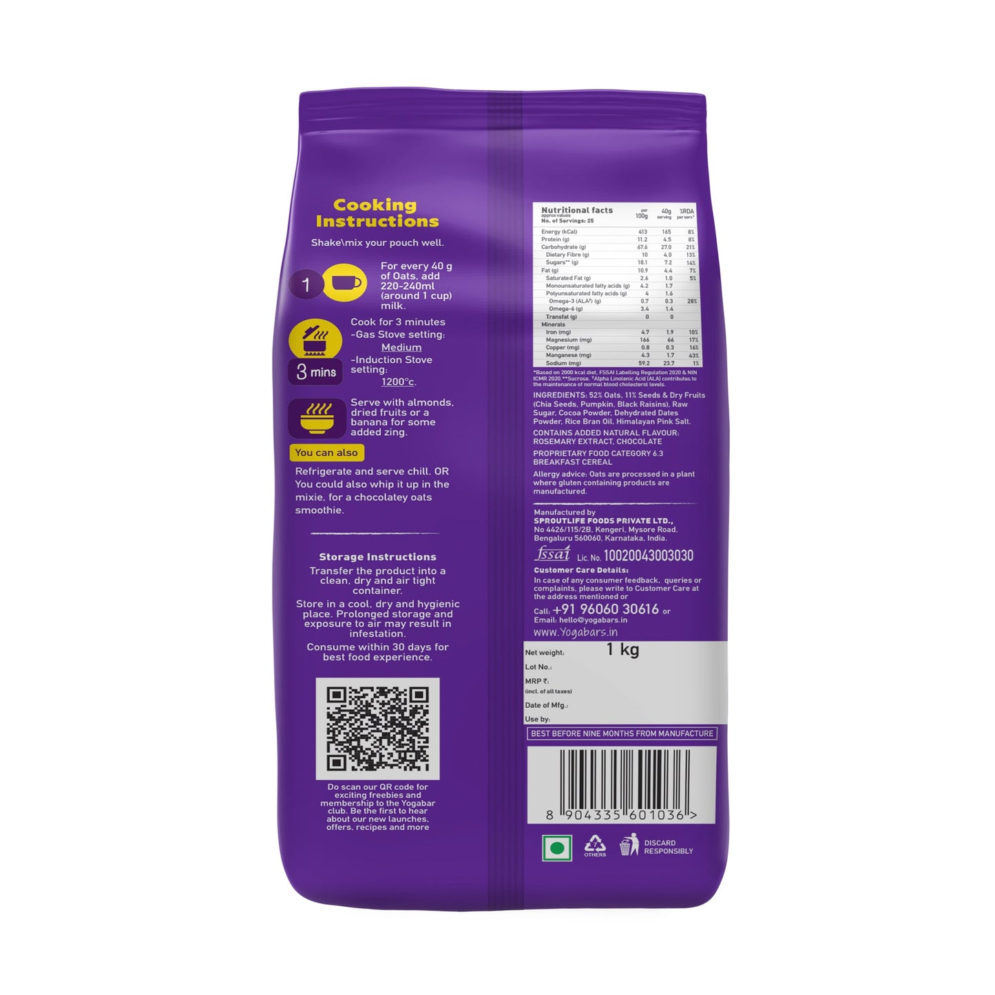 Dark Chocolate Oats - 1kg