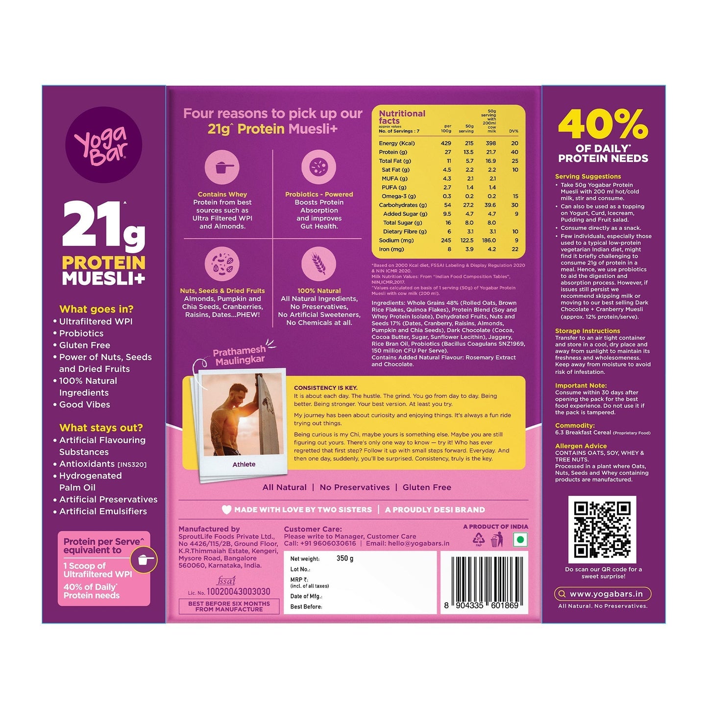 Protein muesli + Assorted dessert bars