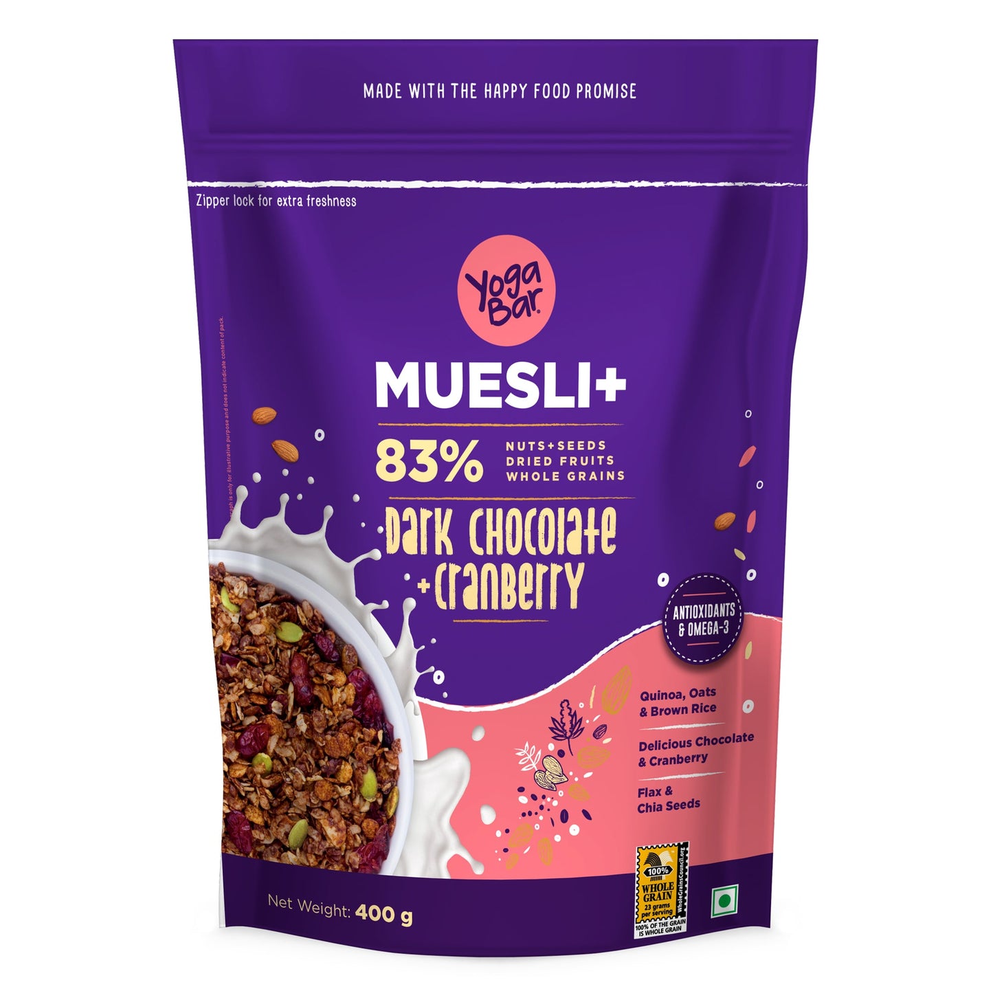 Combo Of Breakfast Variety, Dark Chocolate Oats 400g, Veggie Masala Oats 400g & Dark Chocolate Muesli 400g