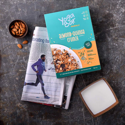 Yogabar Muesli Variety Pack - (Dark Chocolate, Fruits Nuts + Seeds, Almond + Quinoa Crunch, Turmeric + Ginger) 400G Each