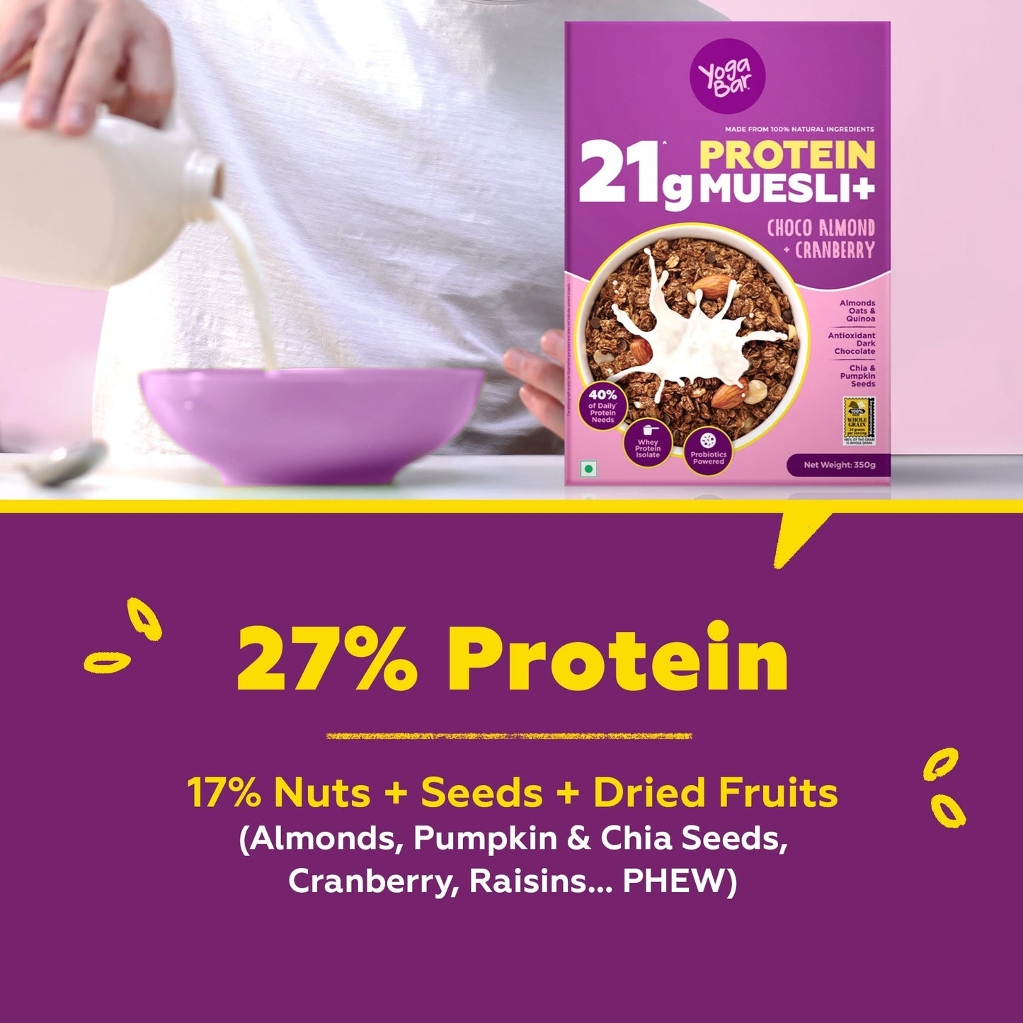 High Protein Muesli Choco Almond & Cranberry, 350g (Marketplaces)