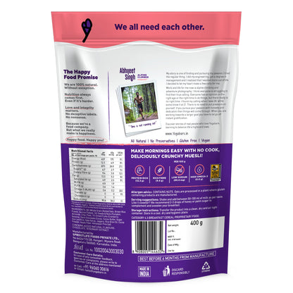 Dark Chocolate + Cranberries Muesli, 400g