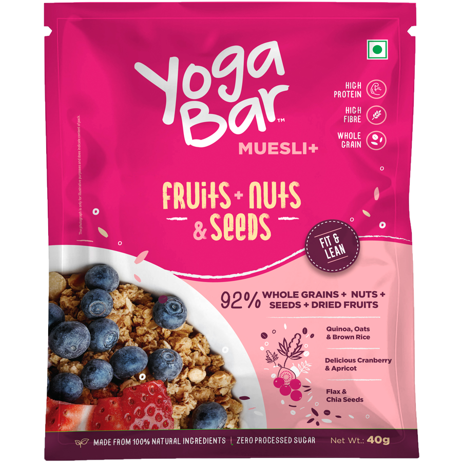 Fruits, Nuts + Seeds Wholegrain Muesli - Pack of 10 Pouch - 2 Packs