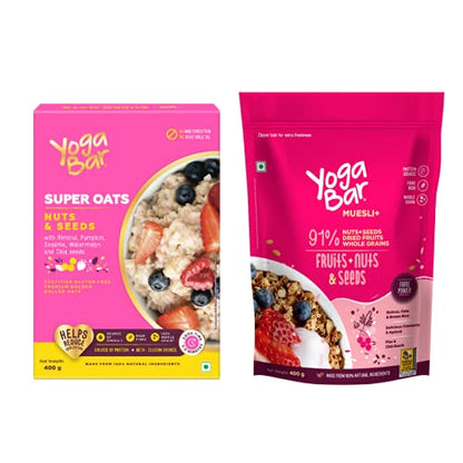 Combo of Nuts & Seeds Oats - 400g + Fruits, Nuts & Seeds Muesli - 400g