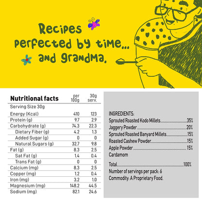 Yogabar Baby Cereal Mix | Millets, Cashew and Apple Porridge - (200gm)