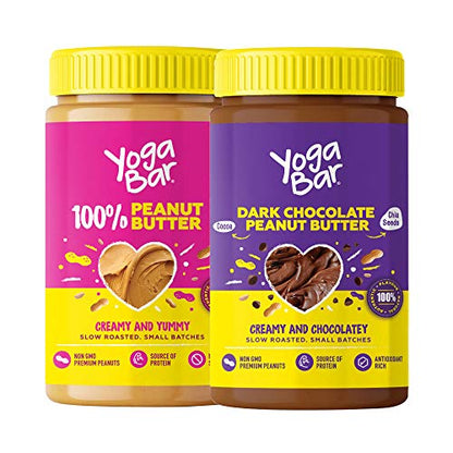 Combo of 100% Peanut Butter & Dark Chocolate Peanut Butter, 2X400g