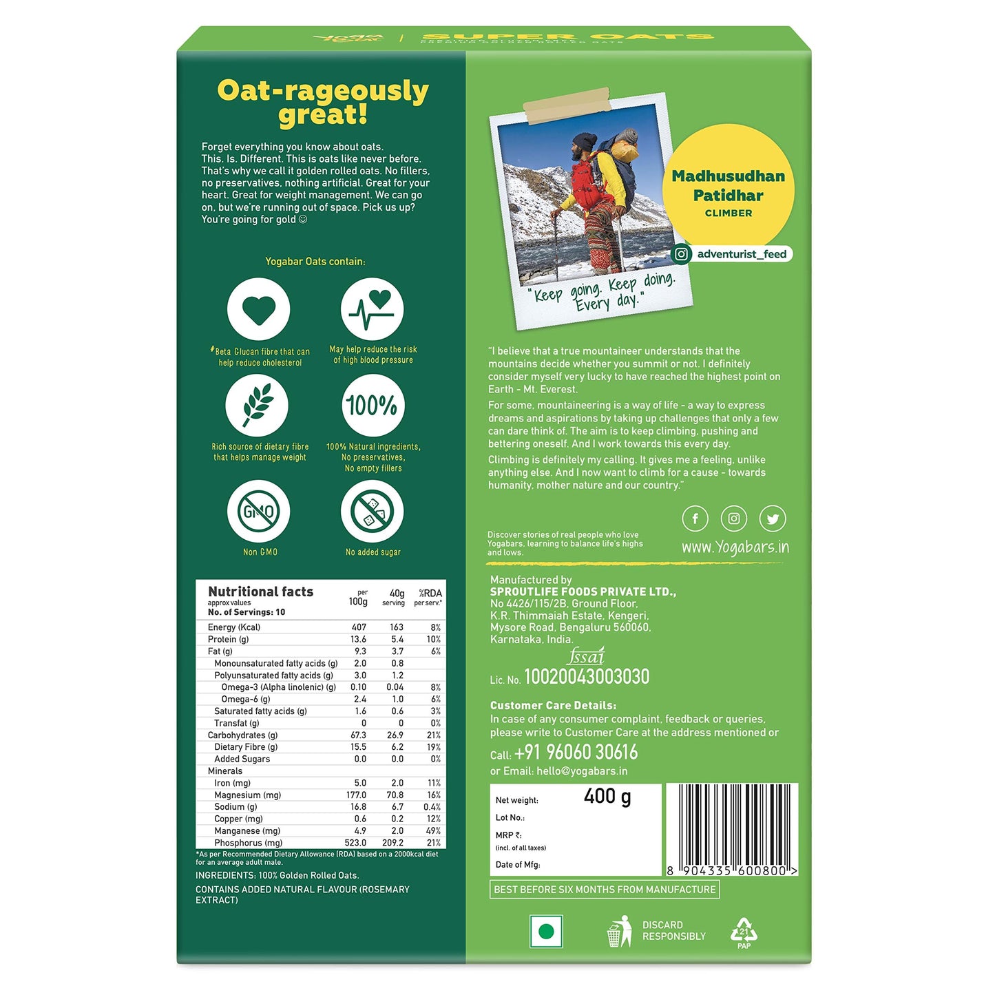 Combo of Muesli No Added Sugar 700g, Rolled Oats 400g & Crunchy Pure Peanut Butter