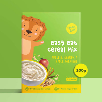Yogabar Baby Cereal Mix | Millets, Cashew and Apple Porridge - (200gm)