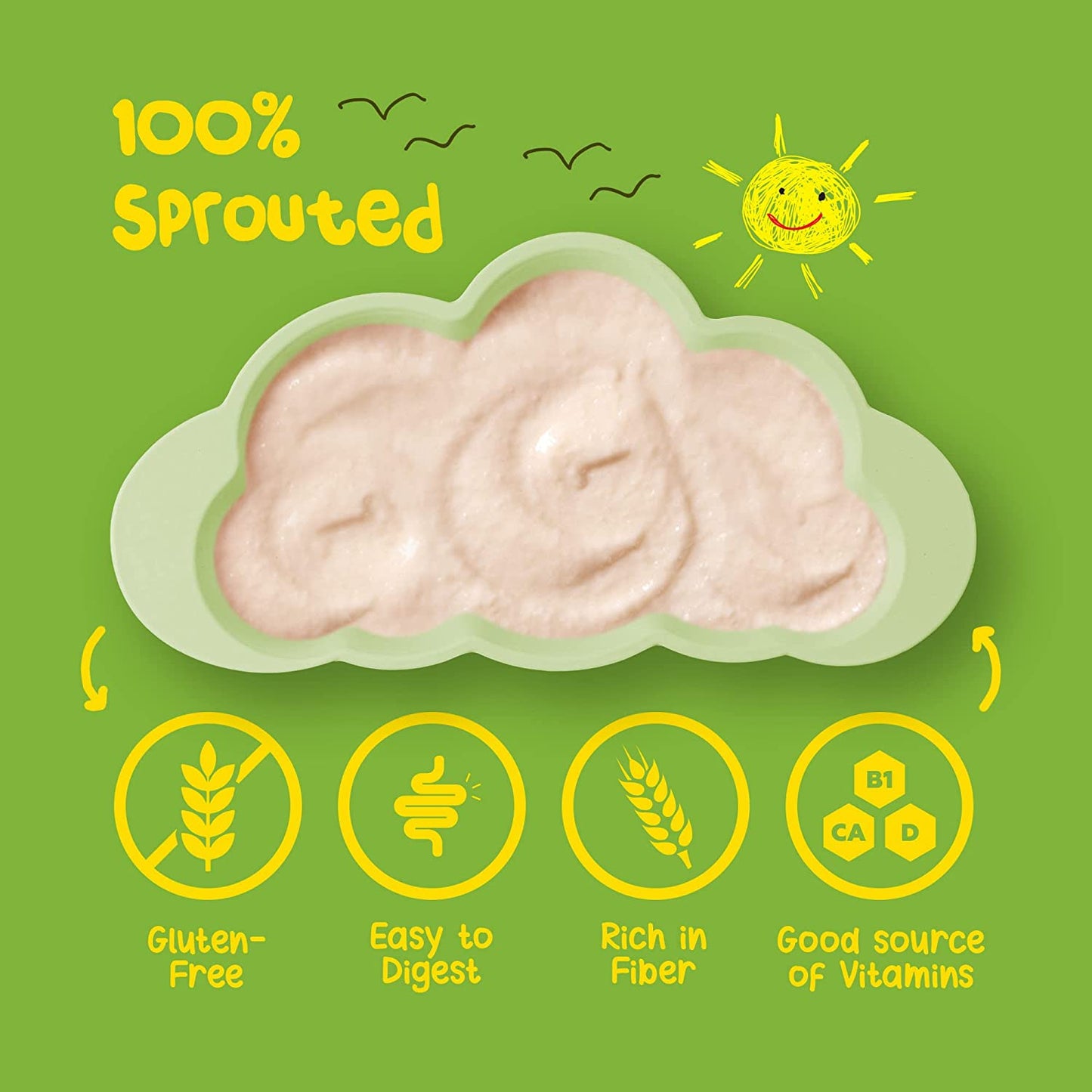 Yogabar Baby Cereal Mix | Millets, Cashew and Apple Porridge - (200gm)