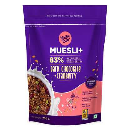 Dark Chocolate Muesli,700g + Fruit & Nuts Oats,400g + Dark Chocolate Crunchy Peanut Butter,400g