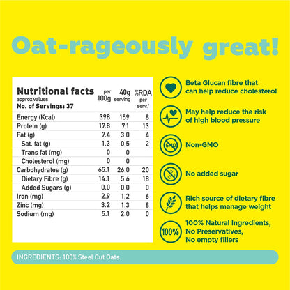 100% Steel Cut Oats - 1.5kg