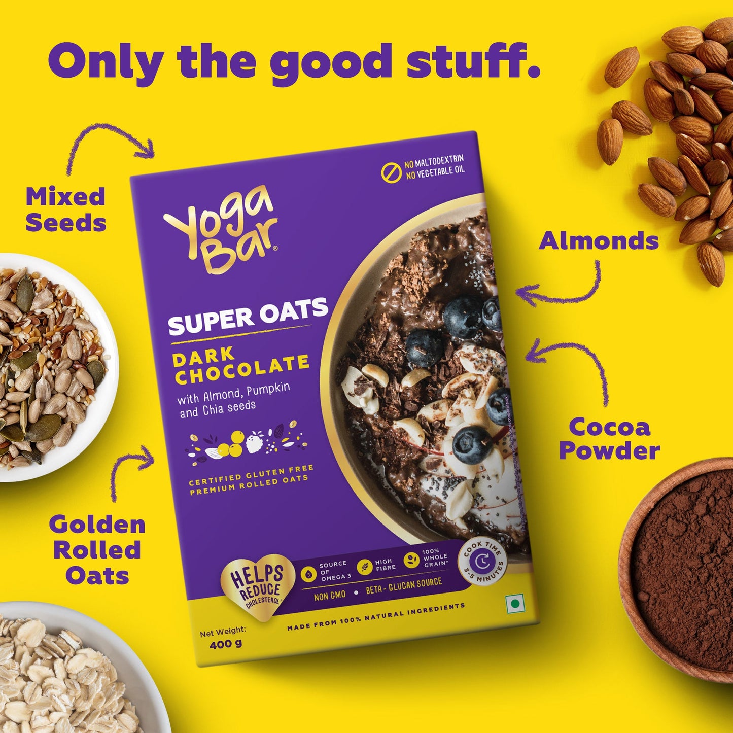 Combo of Dark Chocolate Oats 400g & Veggie Masala Oats 400g