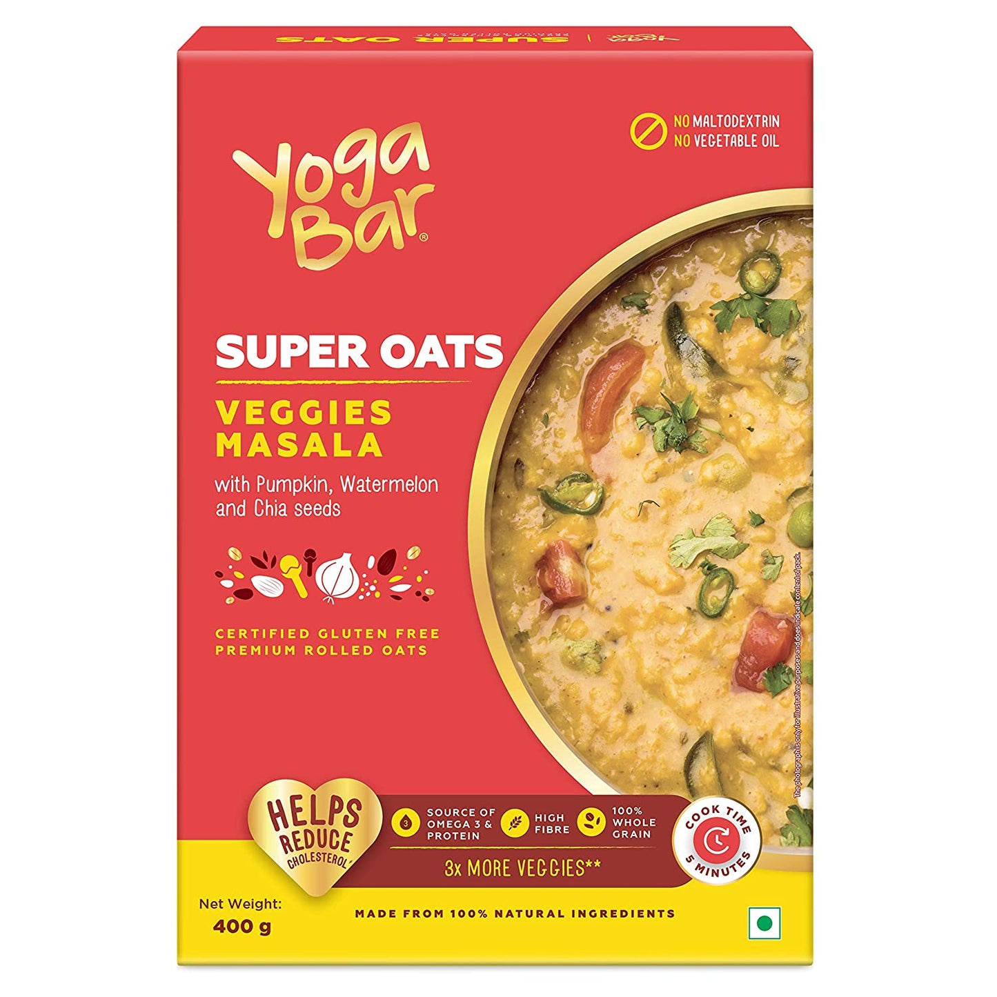 Combo of - 100% Rolled Oats & Veggie Masala Oats
