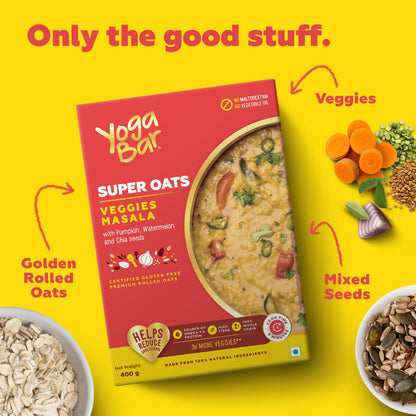 Combo of Dark Chocolate Oats 400g & Veggie Masala Oats 400g
