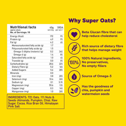 Combo of Dark Chocolate Oats 400g & Veggie Masala Oats 400g