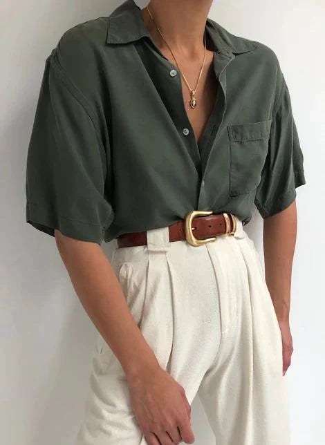 Olive boxy shirt