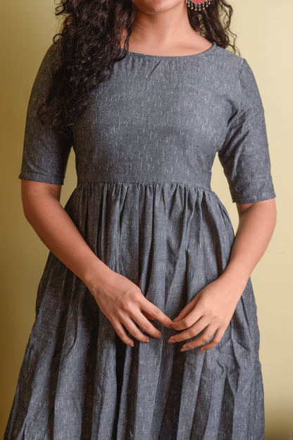 Grey Aakashganga Ikat Dress