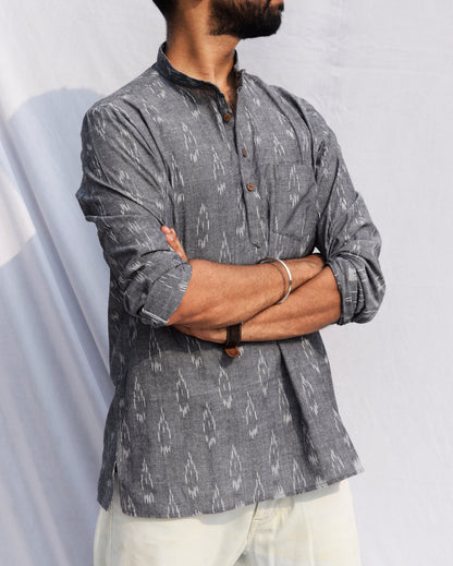 Raakh Grey Ikat kurta [XXL]