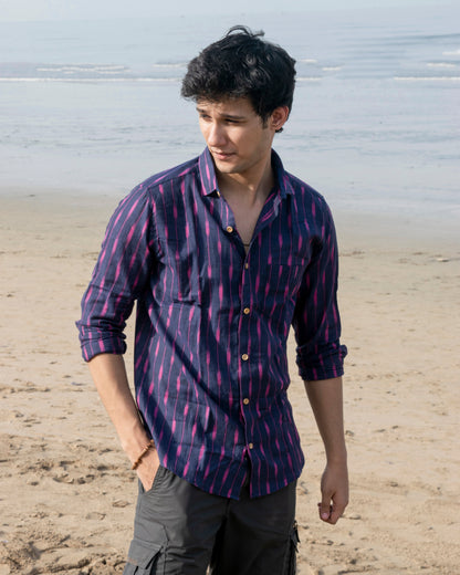 Gehra blue Ikat Unisex Shirt