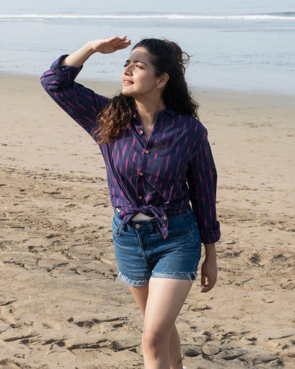 Gehra blue Ikat Unisex Shirt