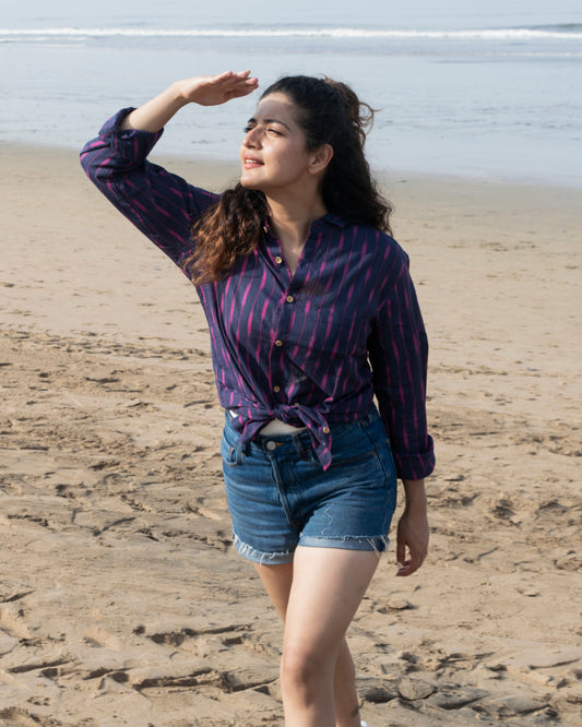 Gehra blue Ikat Unisex Shirt