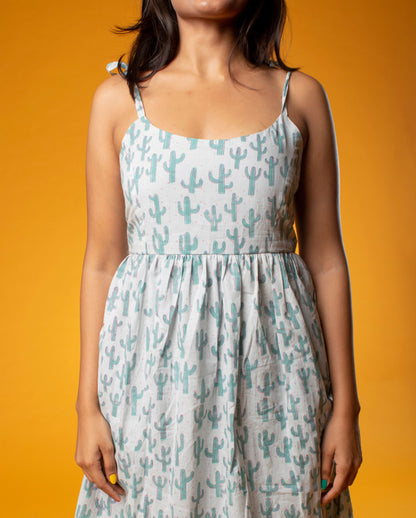 Cactus tie up Dress