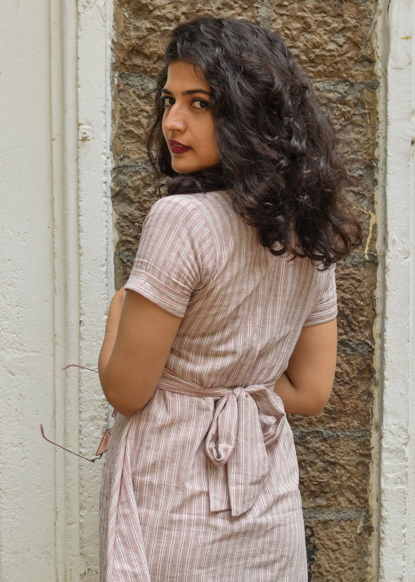 Nancy pure Cotton handloom Khaadi stripes pastel dress