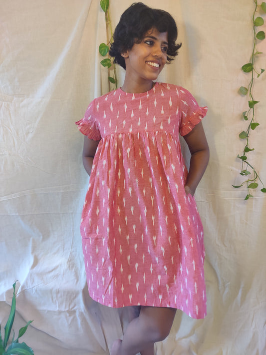 Mashru frill cotton dress