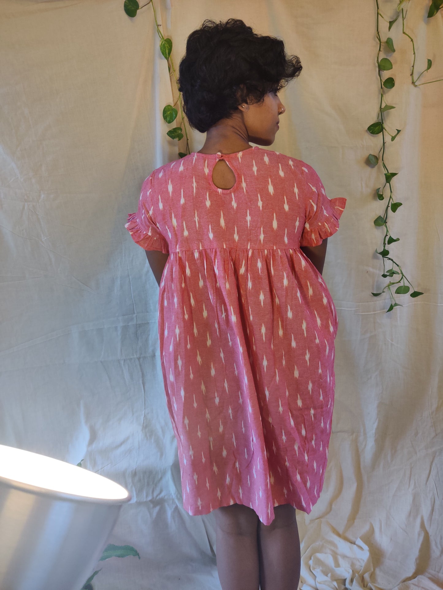 Mashru frill cotton dress