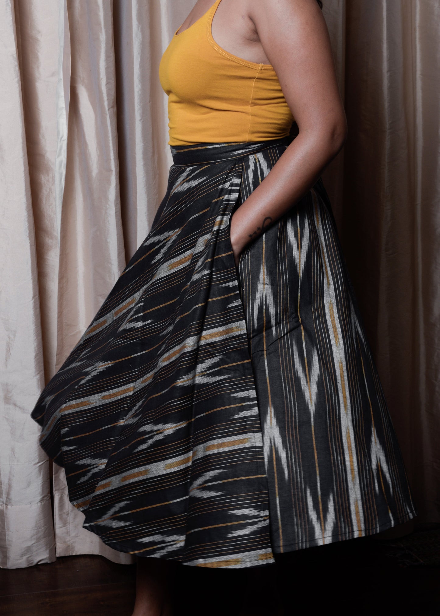Kesh Ikat Wrap Skirt