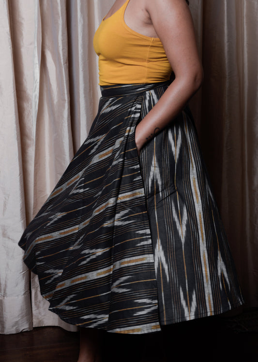 Kesh Ikat Wrap Skirt