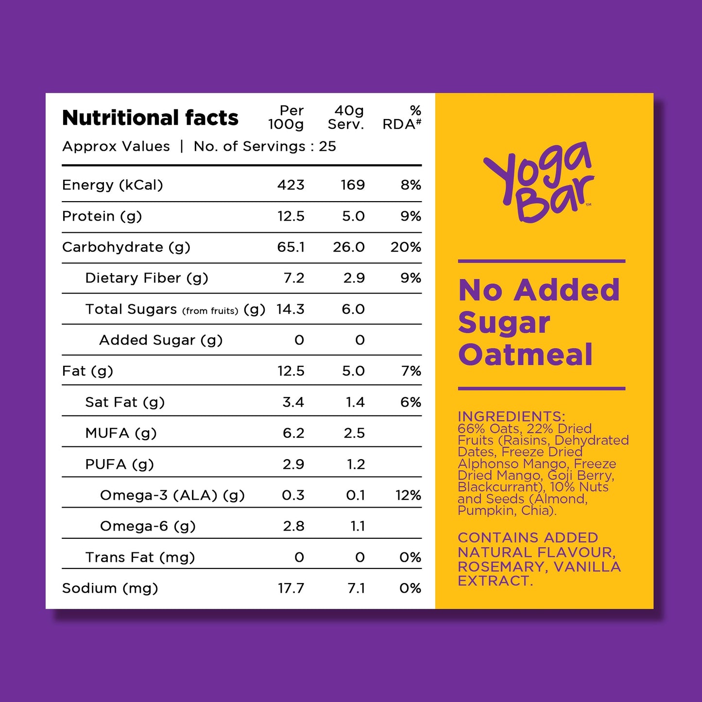 No Added Sugar Oatmeal - 1kg